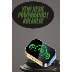 Kablosuz Bluetooth Kulaklık Çift Telefon Destekli Powerbankli Dijital Göstergeli