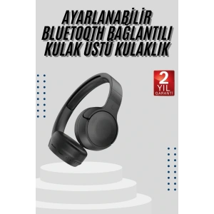 Kablosuz Bluetooth Kulaklık Kulak Üstü Ayarlanabilir Uzun Ömürlü