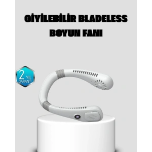 Kablosuz Giyilebilir Boyun Fanı Çift Motorlu ve 5 Kademeli Hız Kontrolü