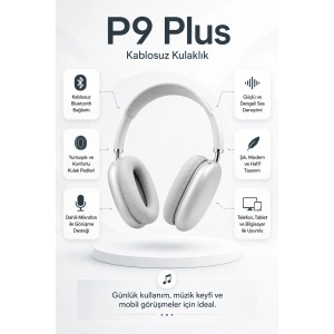 Kablosuz Kulak Üstü Bluetooth Kulaklık Katlanabilir Tasarım Uzun Süreli Kullanım
