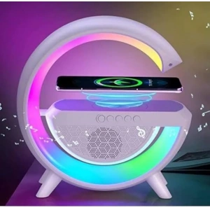 Kablosuz Telefon Şarj Bluetooth Hoparlör Istasyonu Ses Rgb Atmosfer Gece Işık Bt-2301 (5047)