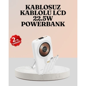 Kablosuz ve Kablolu Şarj Destekli Taşınabilir Powerbank