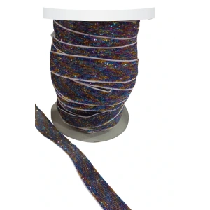 Kadife Kurdele Simli 1,5 cm Karışık Renk 5 Metre