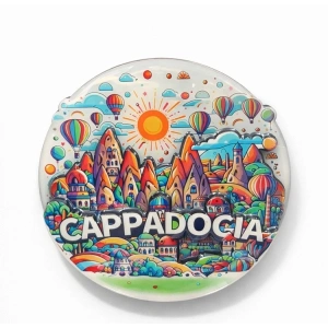 Kapadokya Temalı Ahşap Buzdolabı Magneti Model 3