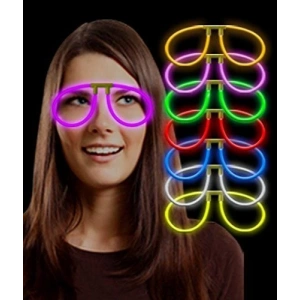 Karanlıkta Parlayan Fosforlu Glow Gözlük Fosforlu Renkli Gözlük 6 Adet (5047)