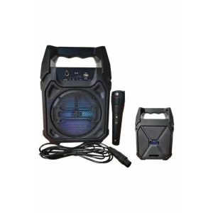 Karaoke Mikrofonlu Fm Radyolu Bluetooth Hoparlör Yüksek Ses Kaliteli