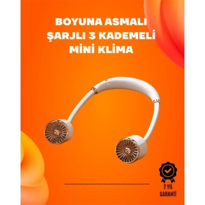 Katlanabilir Asılabilir Fan | USB Şarjlı, 3 Vitesli Sessiz Mini Fan