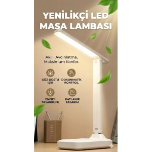 Katlanabilir Dokunmatik Kontrollü Göz Dostu Akıllı LED Masa Lambası – Enerji Tasarruflu