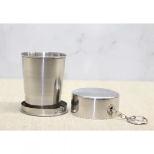 Katlanabilir Tekli Paslanmaz Çelik Shot Bardak 7 cm