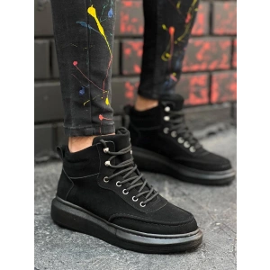 KB-0994  Kuback Siyah Süet Siyah Yüksek Taban  Erkek Bilek Bot