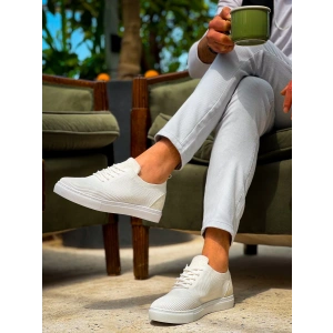 KB-101 Kuback Beyaz Triko Bağcıklı Günlük Erkek Ayakkabı