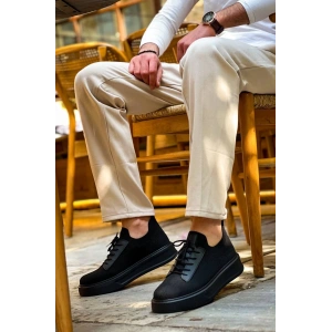 KB-116 Kuback Siyah Siyah Taban Bağcıklı Triko Günlük Erkek Ayakkabı