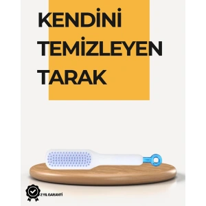 Kendi Kendini Temizleyen Saç Tarağı – Anti-Statik, Silikon Uçlu, ABS Malzeme, 22x4 cm