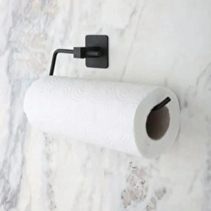 Kendiliğinden Yapışkanlı Siyah Paslanmaz Metal Rulo Havluluk Aparat (5047)