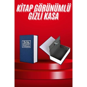 Kitap Görünümlü Gizli Kasa Büyük Boy Anahtarlı Kilitli Para Kasası