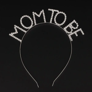 Kristal Taşlı Gümüş Renk Mom to Be Tacı Anne Tacı (5047)