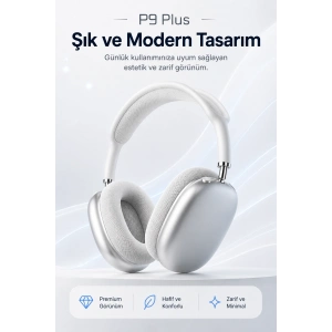Kulak Üstü Kablosuz Bluetooth Kulaklık Yumuşak Pedli Mikrofonlu Günlük Kullanım