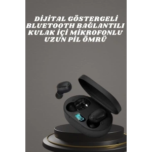 Kulaklık Dijital Göstergeli Bluetooth Bağlantılı Kablosuz Kulak İçi Mikrofonlu Dokunmatik Kontrol