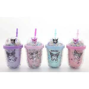 Kuromi Figürlü Pipetli Kapaklı Kupa Bardak