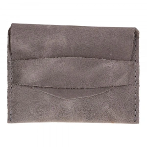 Kyoto Hakiki Deri, El Yapımı, Cep Boy Kredi Kartlık, Gri