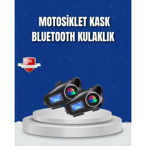 LCD Ekranlı Bluetooth Kask Kulaklığı FM Radyo ve SD Kart Girişli