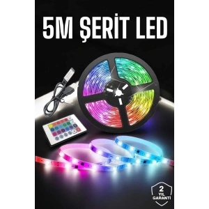 Led Işık 5 Metre Şerit Led RGB Işıklı