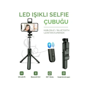 Led Işıklı Selfie Çubuğu Bluetooth Kumandalı Kablosuz Tripot Selfie Monopod Selfie Stick