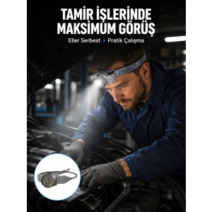 LED Kafa Feneri Eller Serbest Kullanım İçin Güçlü Işık Kaynağı