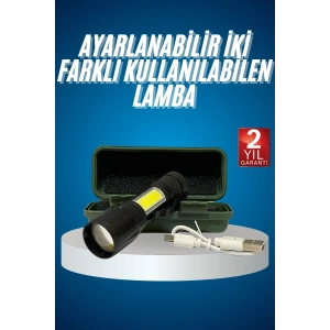 Led Lamba El Feneri Küçük Taşınabilir USB Şarjlı Acil Durum Lambası