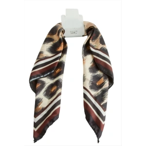 Leopar Desenli Saten Fular 50*50 cm