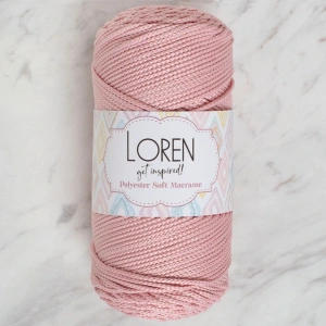 Loren Polyester Soft Macrame Pembe El Örgü İpi - LM042 - 34446