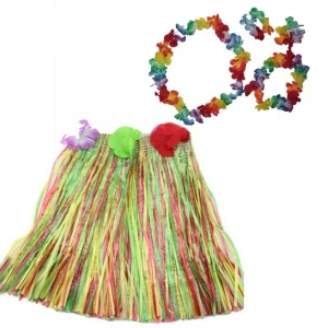 Luau Aloha Hawaii  Kolye Etek Taç ve Bileklik Seti (5047)