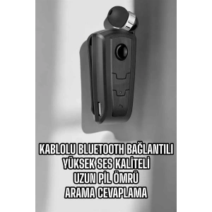 Makaralı Bluetooth Kulaklık Kulak İçi Android iOS Uyumlu Titreşimli