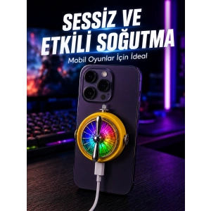 Manyetik Telefon Soğutucu RGB Fanlı Mobil Oyun Soğutucusu
