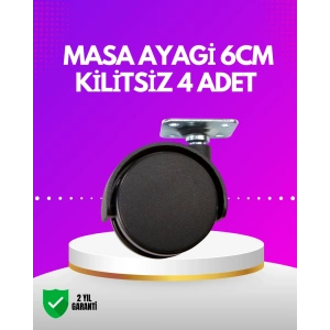 Masa ve Koltuk İçin Kilitsiz Tekerlek Seti 6 cm