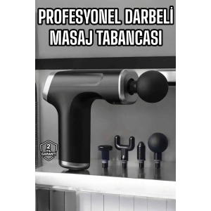 Masaj Tabancası 4 Başlıklı Kas ve Vücut Ağrıları İçin Şarjlı Darbeli
