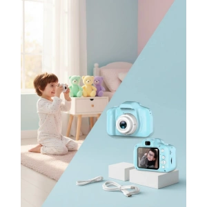 Mavi Mini Dijital Kamera HD Video ve Fotoğraf Çekimli USB Şarjlı Kompakt Kayıt Cihazı