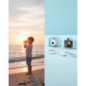 Mavi Taşınabilir Mini Kamera HD Video Fotoğraf Çekimli USB Şarjlı Hafıza Kart Destekli