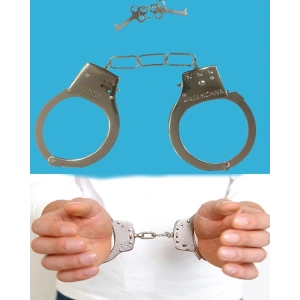 Metal Malzemeden İmal Anahtarlı Oyuncak Polis Kelepçesi