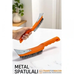 Metal Spatulalı Tel Fırça  - Kazıma Fırçası