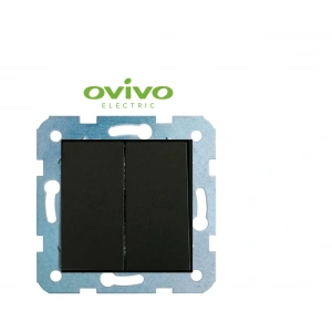 Metalik Siyah Komutatör Anahtar Çerçevesiz Grano - Priz ve Anahtar İçin Uyumlu Çerçeve