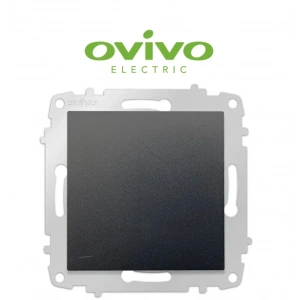 Metalik Siyah Tekli Anahtar Çerçevesiz Grano - Priz ve Anahtar İçin Uyumlu Çerçeve