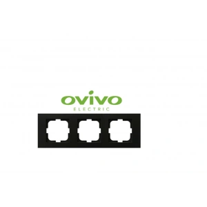 Metalik Siyah Üçlü Çerçeve Grano - Priz ve Anahtar İçin Uyumlu Çerçeve