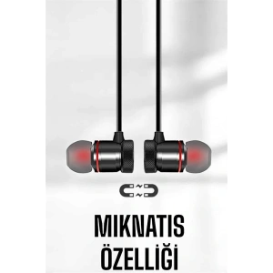 Mikrofonlu Kablosuz Sport Kulak İçi Mıknatıslı Kulaklık