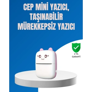 Mini Bluetooth Termal Yazıcı 1200mAh Şarjlı Taşınabilir