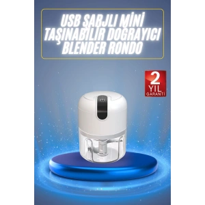 Mini El Rondosu Şarjlı Doğrayıcı Taşınabilir Rondo Blender 250 ML
