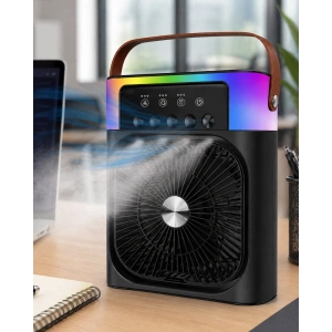 Mini Klima Fan Buharlı Soğutucu RGB Led Işıklı Taşınabilir Masaüstü Fan