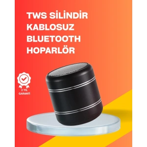 Mini Silindir Kablosuz Hoparlör Güçlü Ses 4W Bas + TWS Senkron Özellik