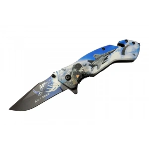 Eco Lounge Mtech 4 23 4 Air Force Kurtarma / Kamp Çakı 20cm - Yarı Otomatik, Kemerlikli, Cam Kırma Ve İp Kesme Aparatlı