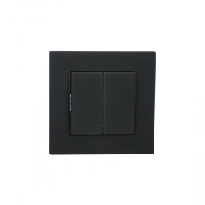 MUTLUSAN RİTA-2220 402 0284 POŞETLİ SİYAH - KOMÜTATÖR - 2Lİ ANAHTAR PRİZ VİDALI - ÇERÇEVELİ (5047)